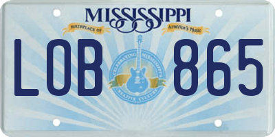 MS license plate LOB865