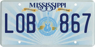 MS license plate LOB867