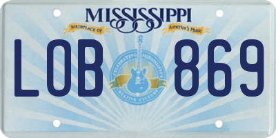 MS license plate LOB869