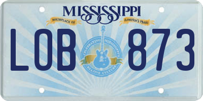 MS license plate LOB873