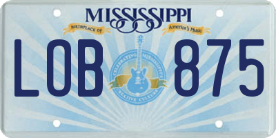 MS license plate LOB875