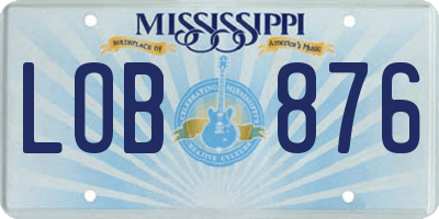MS license plate LOB876