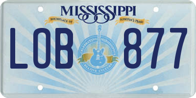 MS license plate LOB877