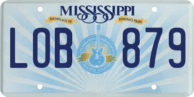 MS license plate LOB879