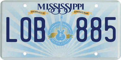 MS license plate LOB885