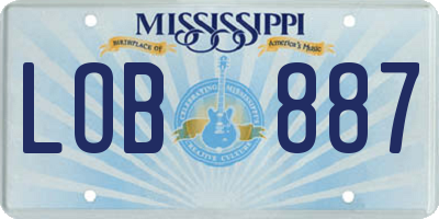 MS license plate LOB887