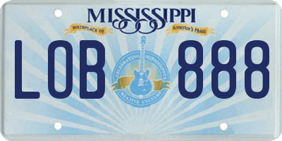 MS license plate LOB888