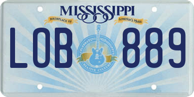MS license plate LOB889