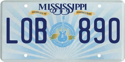 MS license plate LOB890