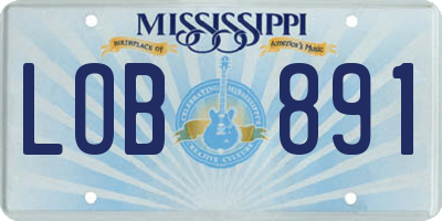 MS license plate LOB891