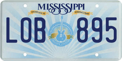 MS license plate LOB895