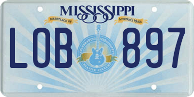 MS license plate LOB897