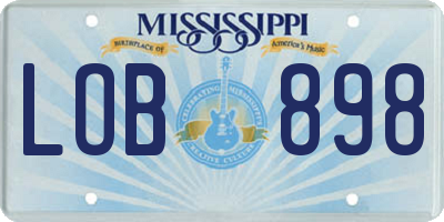 MS license plate LOB898