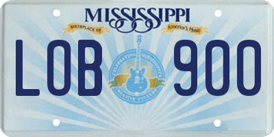 MS license plate LOB900