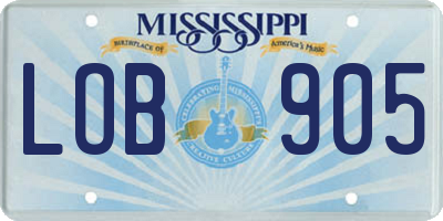 MS license plate LOB905