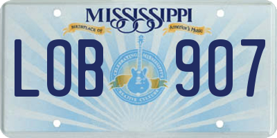 MS license plate LOB907