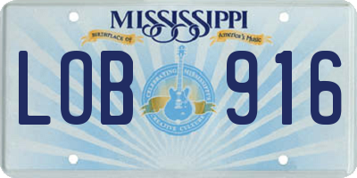 MS license plate LOB916