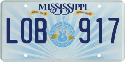 MS license plate LOB917
