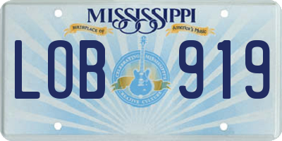 MS license plate LOB919