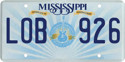 MS license plate LOB926