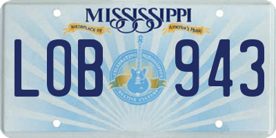 MS license plate LOB943