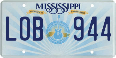 MS license plate LOB944