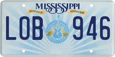 MS license plate LOB946