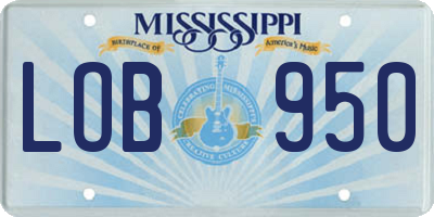 MS license plate LOB950