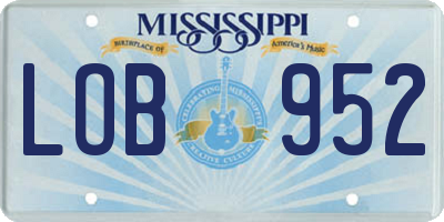 MS license plate LOB952