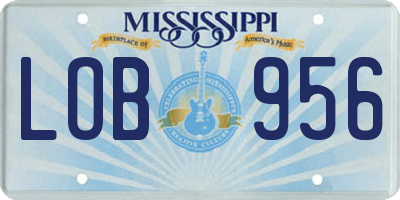 MS license plate LOB956