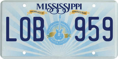 MS license plate LOB959