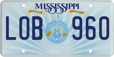 MS license plate LOB960