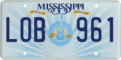 MS license plate LOB961
