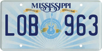 MS license plate LOB963