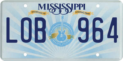 MS license plate LOB964