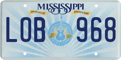 MS license plate LOB968