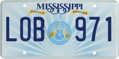 MS license plate LOB971