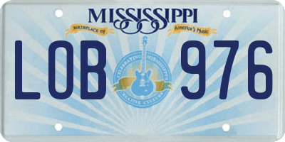 MS license plate LOB976