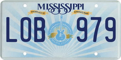 MS license plate LOB979