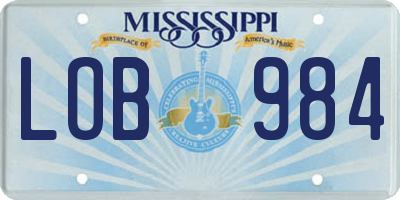 MS license plate LOB984