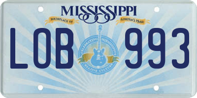 MS license plate LOB993