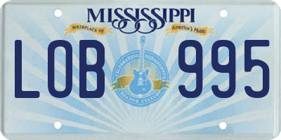 MS license plate LOB995