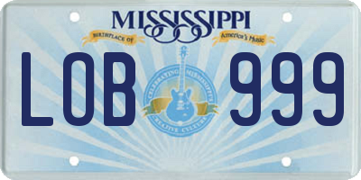 MS license plate LOB999