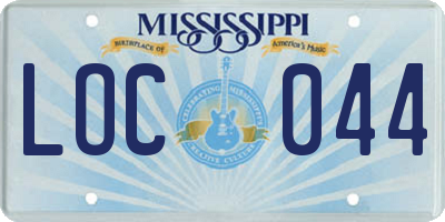 MS license plate LOC044