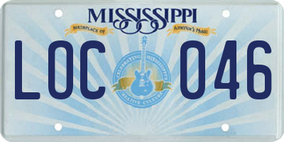 MS license plate LOC046