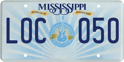 MS license plate LOC050