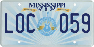 MS license plate LOC059