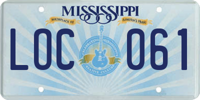 MS license plate LOC061