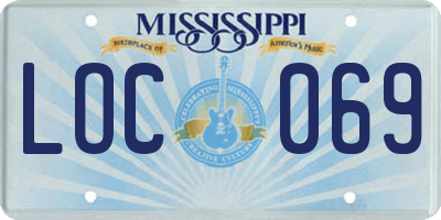 MS license plate LOC069