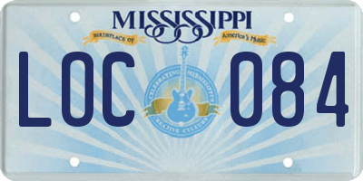 MS license plate LOC084